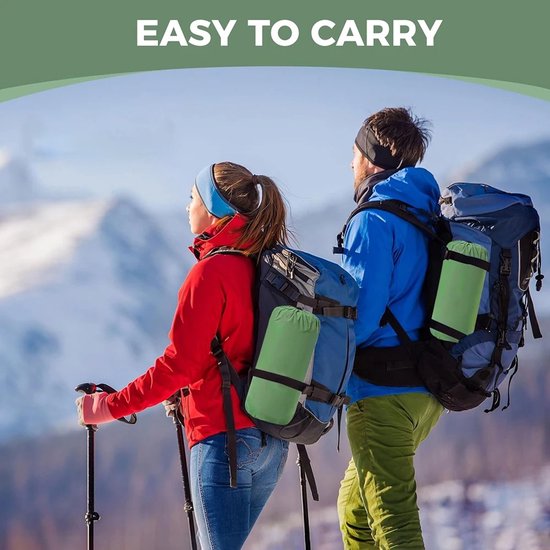 Stervia Slaapmat 2 Personen - Opblaasbare Slaapmat - Campingmat Opblaasbaar - Met Kussen - Ingebouwde Pomp - Groen - 120 × 200cm — afbeelding 4