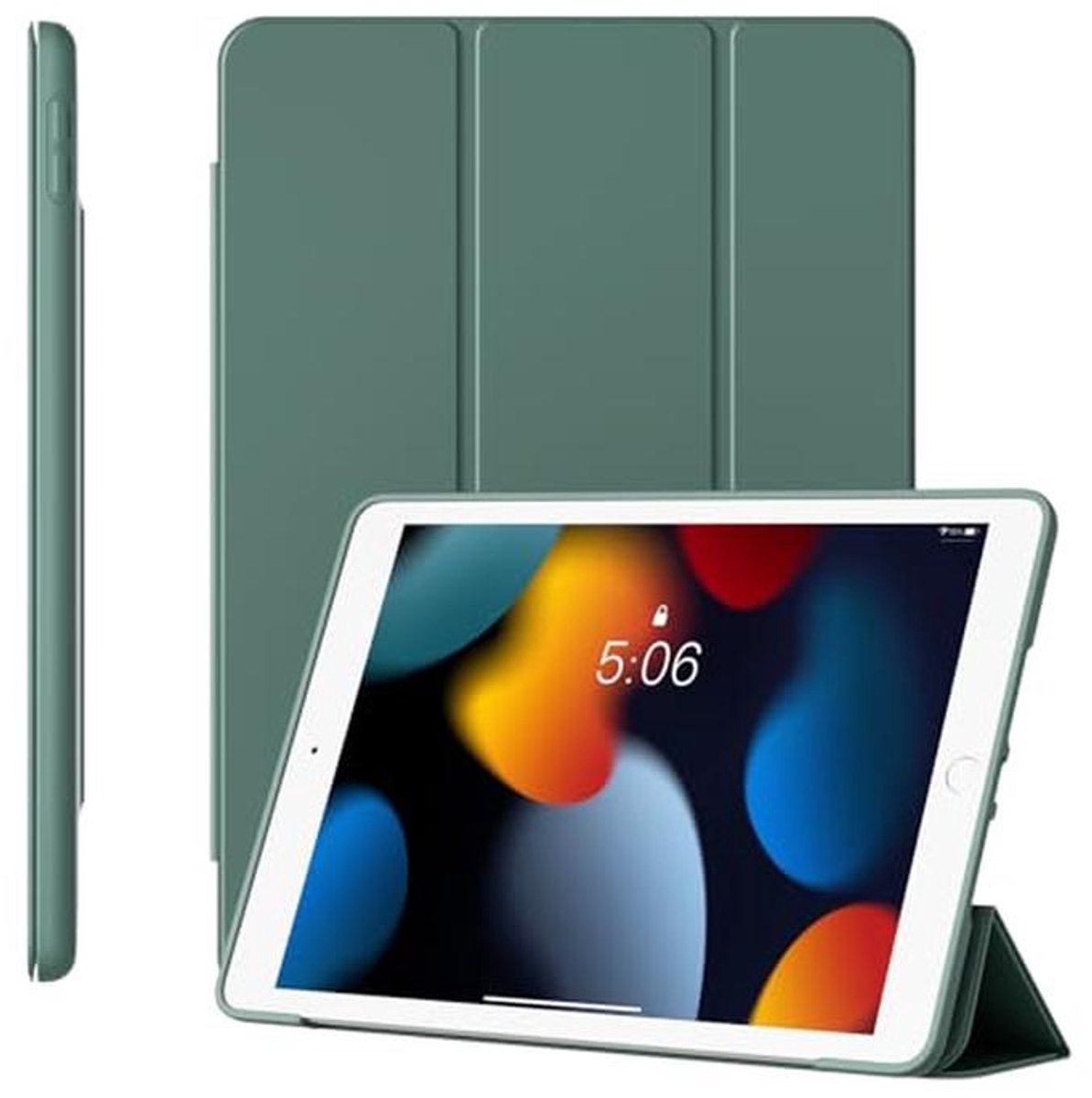 Tablet Hoes - Beschermhoes Smart Case - Dagelijks Gebruik - Drievoudige Stand - 102 inch - Nachtgroen