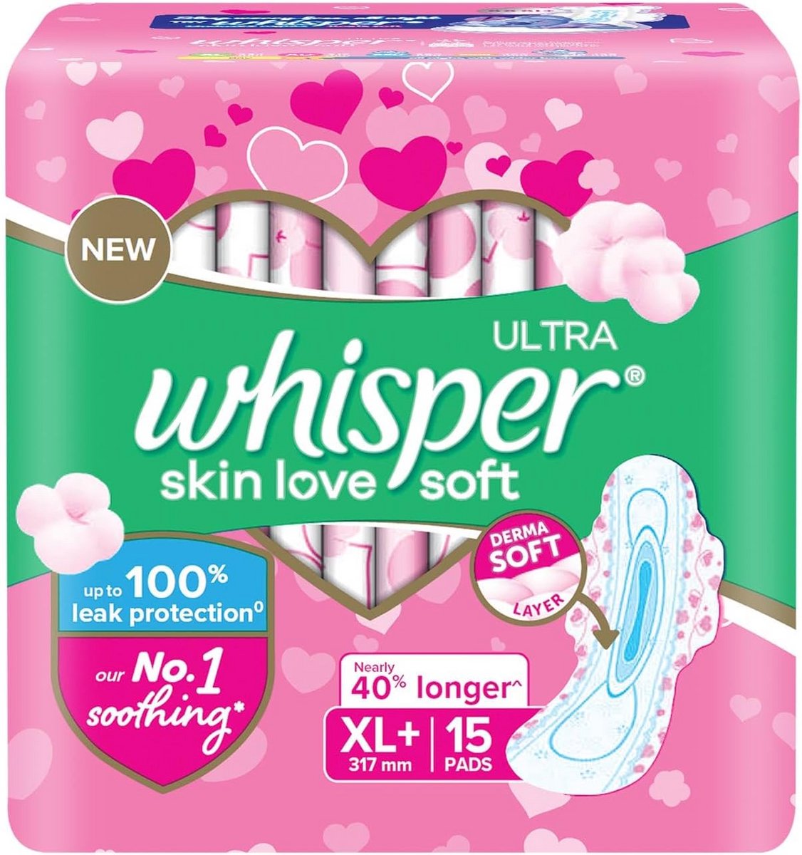 Maandverband Dames - Inlegkruisjes Zacht - Intieme Hygiëne - Extra Zacht - XL+ 15 Stuks - Wit