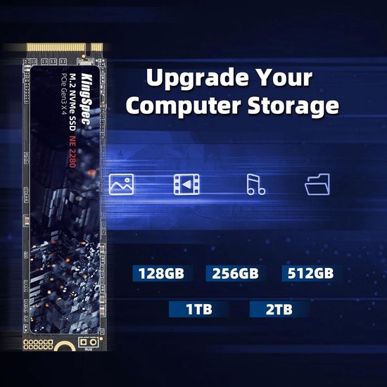 Interne SSD - Harde Schijf - Sneller Werken - NVMe Gen3x4 Interface - 1TB - Zwart — afbeelding 2