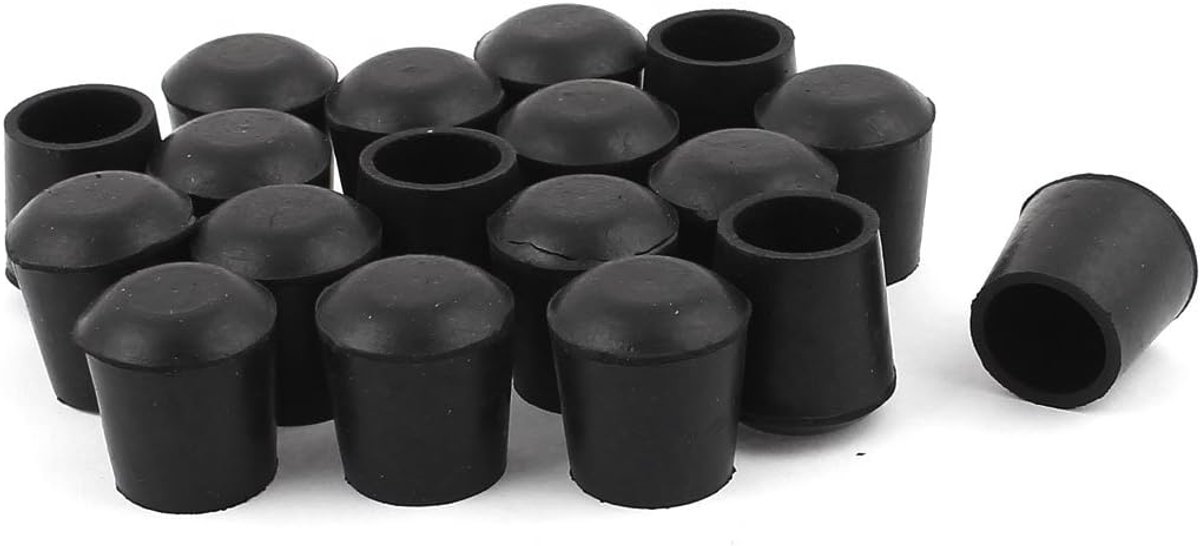 Stoelpootdoppen - Vloerbeschermers - Meubels Beschermen - Rubberen Deksels - 18 mm gat - Zwart
