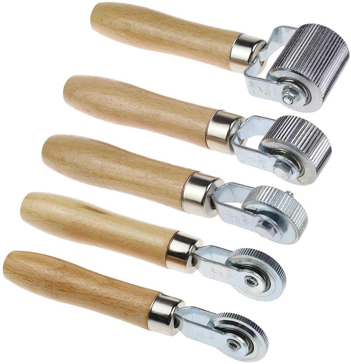 Dailygoods- Geluidsisolatie - 5 Stuks Auto Geluidsdempingsrol - Metalen Roller - Houten Handvat - Breedte 4/6/12/20/40 mm - Duurzaam en Stabiliteit - Geluidsdemping