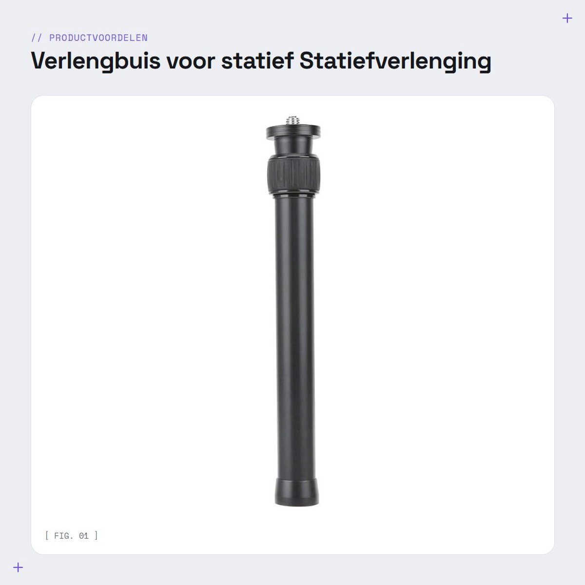Dailygoods- Verlengbuis 2-delig - Statiefverlengbuis - Aluminiumlegering - Verstelbaar 25-41 cm - 1/4 inch/3/8 inch Schroef - Lichtgewicht 158 gr - Statief
