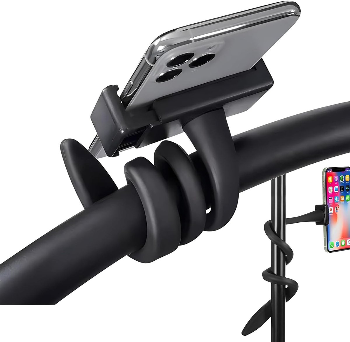 Dailygoods- Telefoonhouder Antislip - Telefoonhouder Fiets - Telefoonhouder Kinderwagen - Uitschuifbaar - Opvouwbaar - Geschikt voor verschillende smartphones - Smartphonehouder