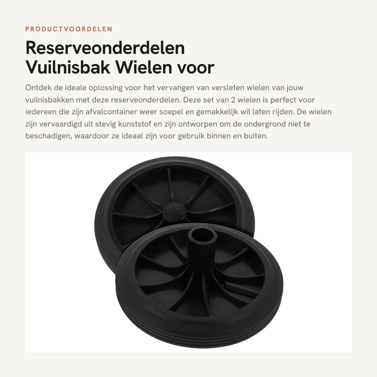 Dailygoods- Vuilnisbak Reserveonderdelen - 2 Stuks Afvalcontainerrollen - Kunststof - Beweegbare Wielen - Duurzaam - Eenvoudige Mobiliteit - Afvalcontainerwielen