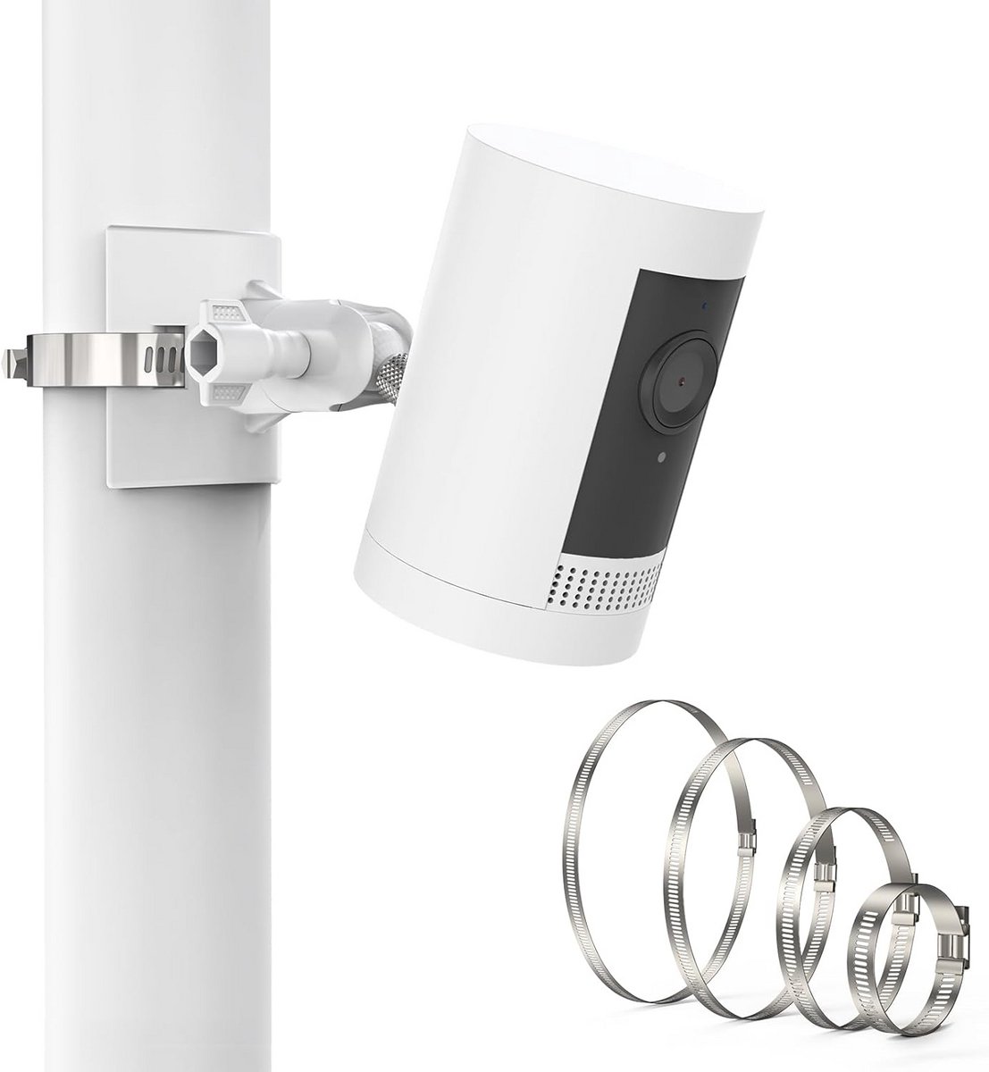 Camera Montagebeugel - Paalhouder Bevestiging - Beveiliging Thuis - Verstelbare Diameter - 1 Stuk - Wit