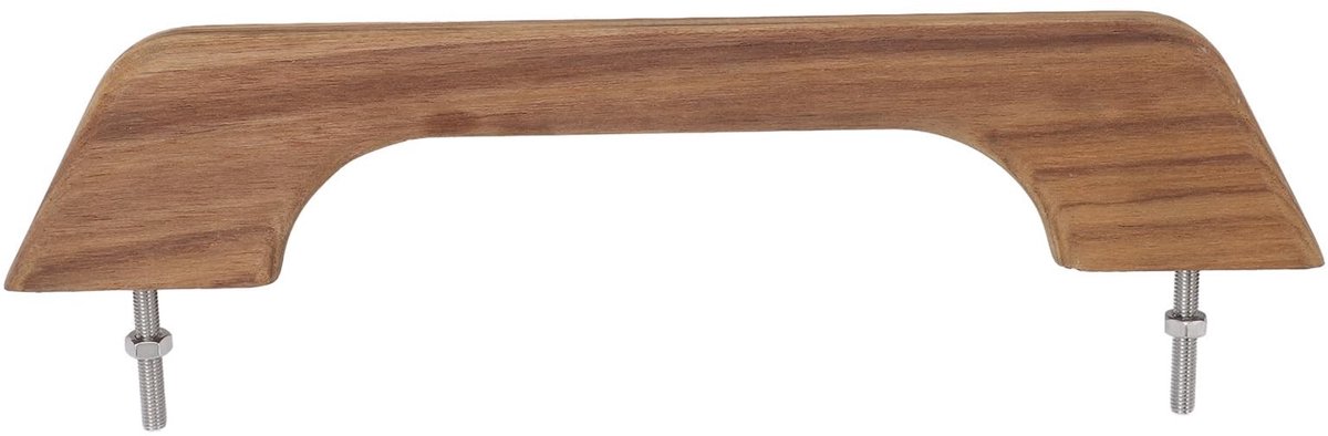 Dailygoods- Houten Leuning 12 Inch - Ergonomische Armleuning - Weerbestendig - Teak Houten - Boot/RV Accessoire - Unieke Esthetische Aantrekkingskracht - Bootleuning