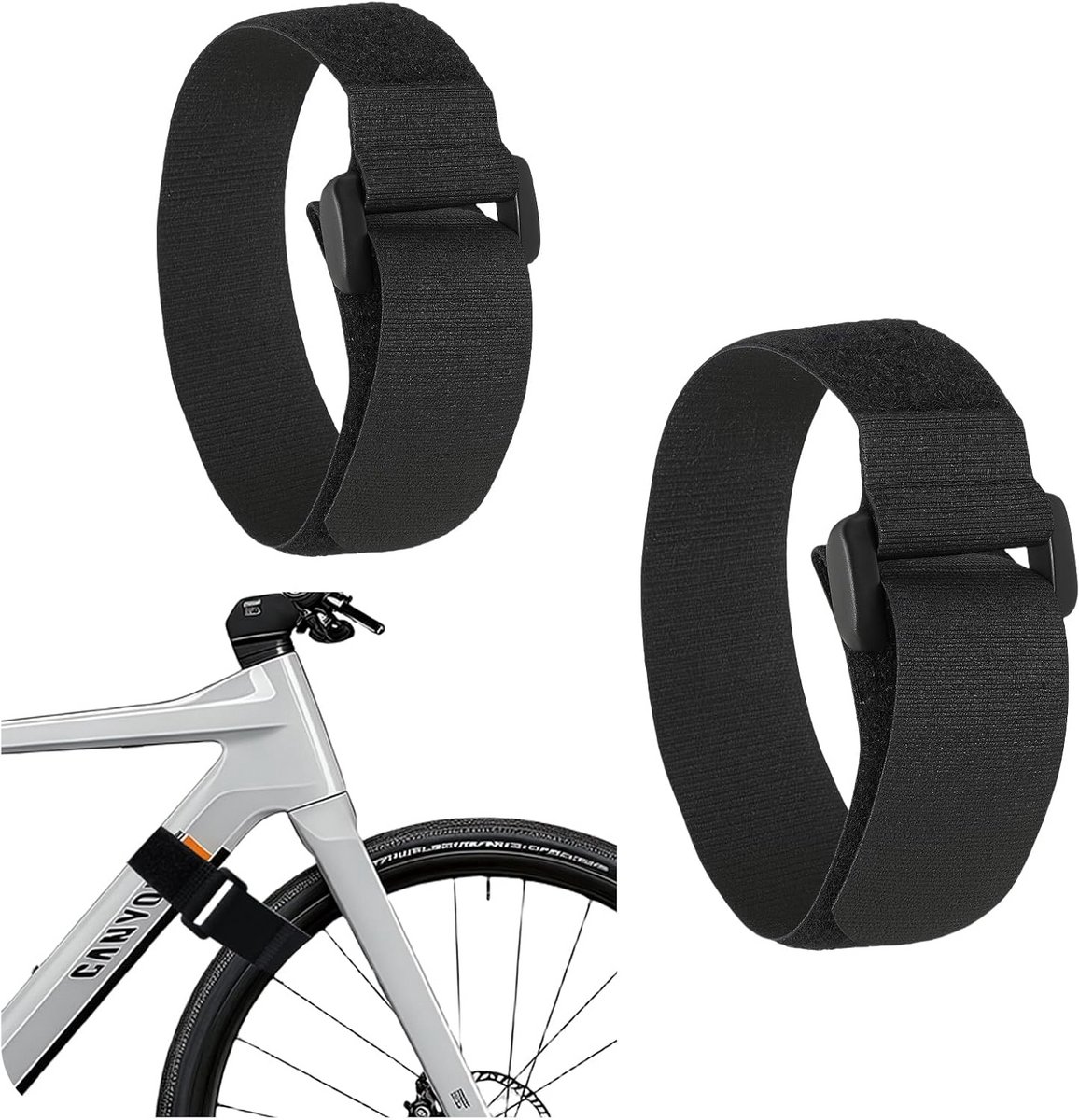 Fietsendragerbanden - Spanbanden - Fiets Transport - Extra brede siliconen grip - 2 stuks - Zwart