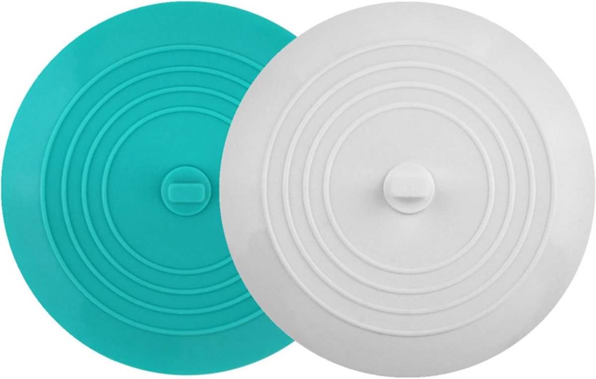 Siliconen Bad Stopper - Afvoerplug Deksel - Badwater Ophouden - Super Slank Ontwerp - 6 Inch - Wit Teal
