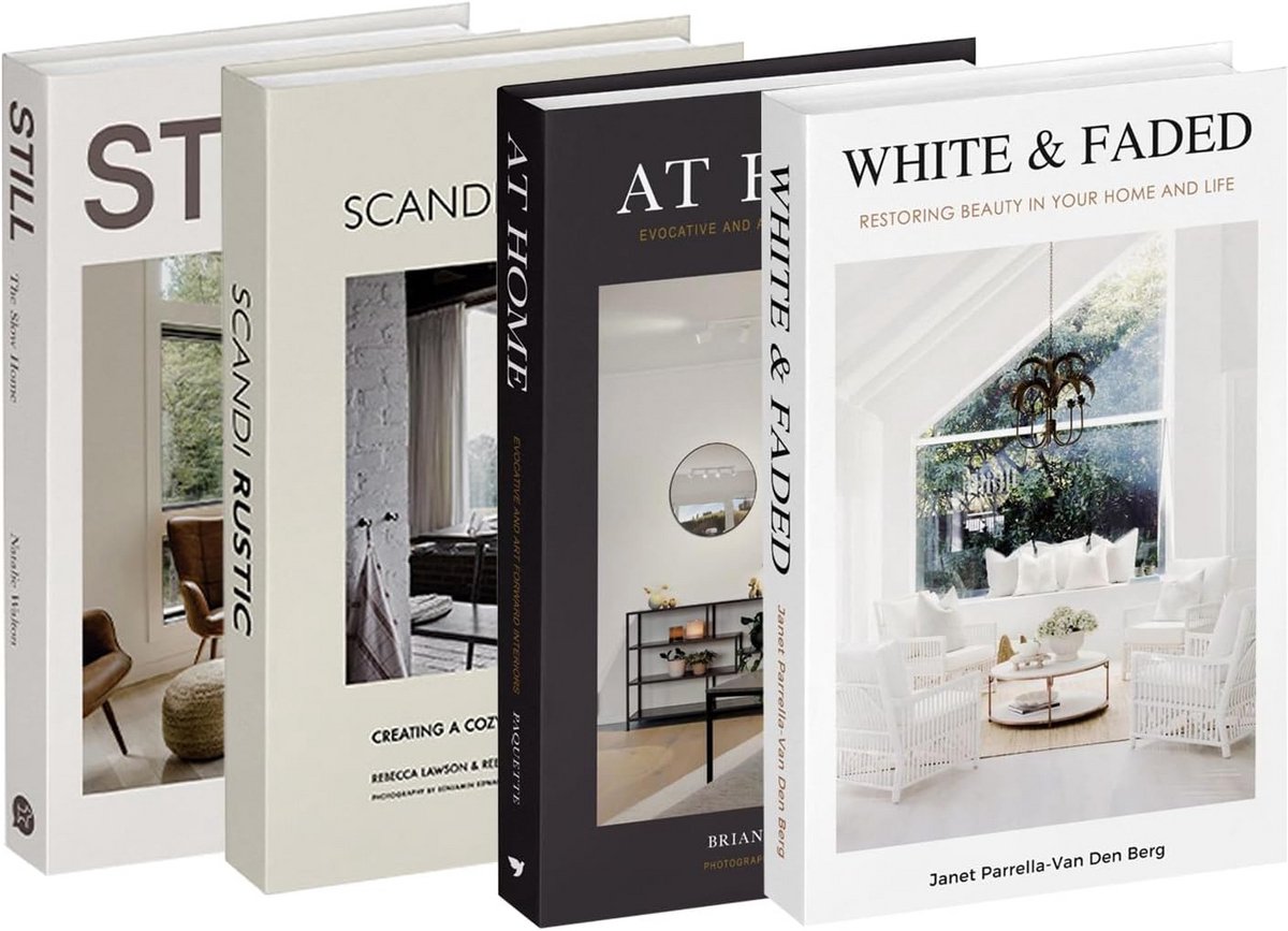 Decoratieve nepboeken - Holle kunstboeken - Huis decoratie - Stapelbaar ontwerp - 4 stuks - Multicolor