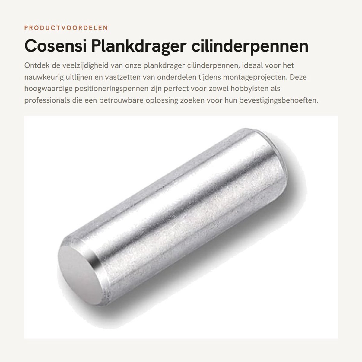 Dailygoods- Plankdrager - Cilinderpen - Roestvrij Staal - Positioneringspen - Mechanisch Onderdeel - Duurzaam en Corrosiebestendig