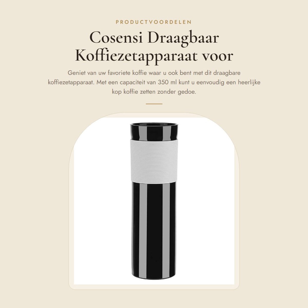 Dailygoods- Koffiezetapparaat Draagbaar 350 ml - Compact - Elektrisch - Handmatig - Lichtgewicht - Voedselveilig PP-kunststof - Reiskoffiemok