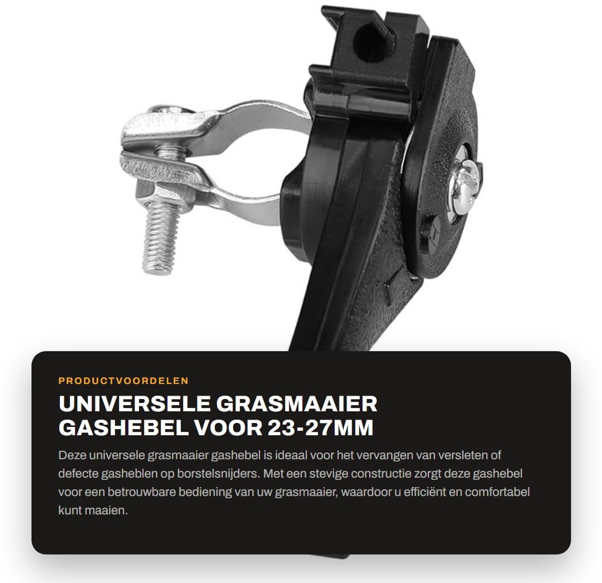 Dailygoods- Grasmaaier Gashebel Vervanging - Universele Gashebel - Geschikt voor Borstelsnijder - 23~27mm Stuur - Tuin/Gereedschap - Comfortabele Koopervaring - Gashendel