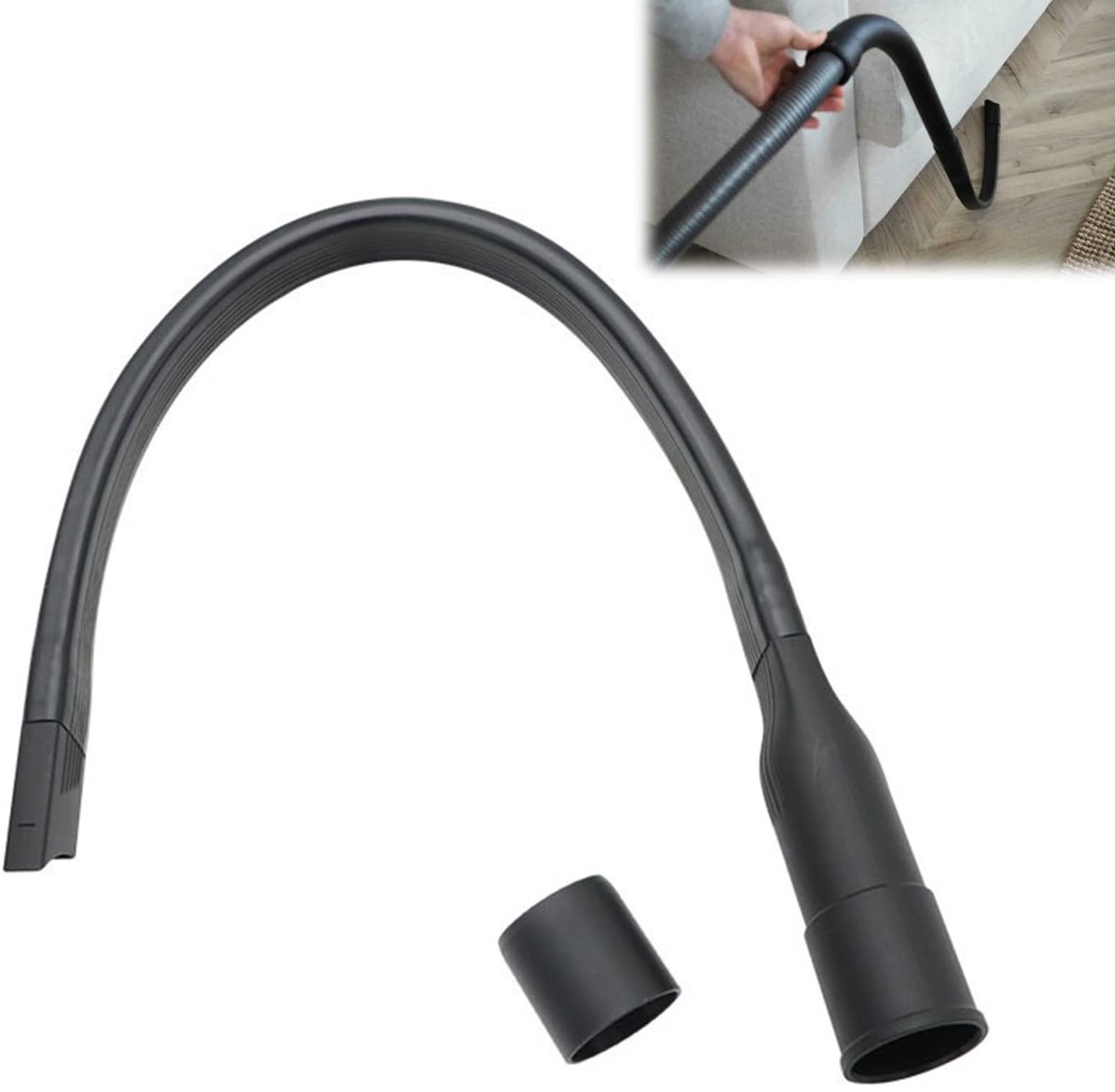 Dailygoods- Voegenzuigmond Flexibel - Stofzuigeraccessoires - Plat Mondstuk - Verlenging 62 cm - 32/35 mm Aansluiting - Voor Reiniging Onder de Meubels - Stofzuigeraccessoire