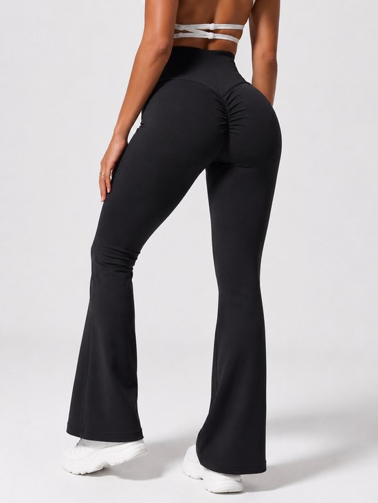 SparkNine Sonrisa flare legging - XL - zwart - high waist - scrunch-effect - zacht & comfortabel van Merkloos — afbeelding 3