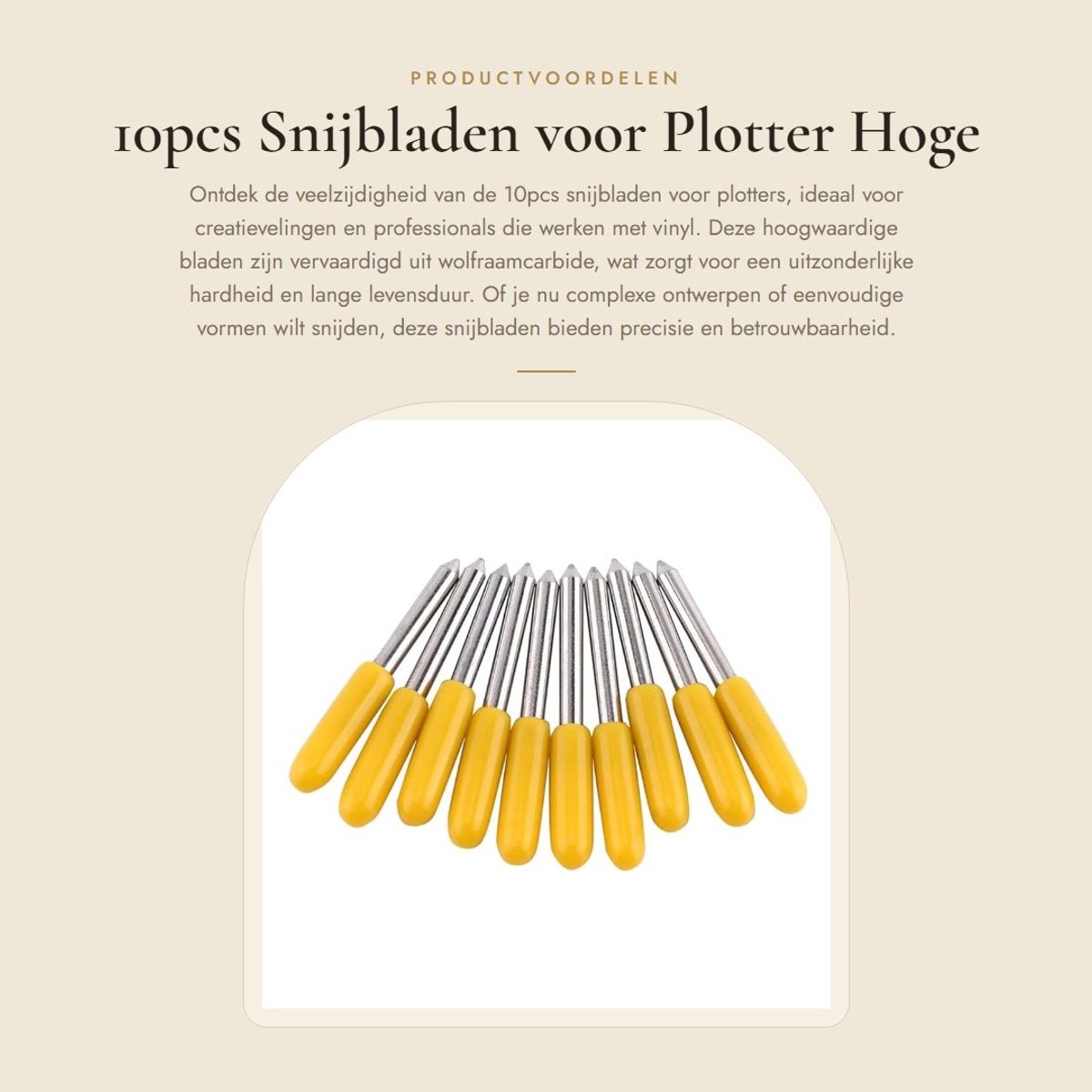 Dailygoods- Snijmes Professioneel - 10 Stuks - Wolfraamcarbide Bladen - Hoge Precisie - Voor Vinylsnijden - Duurzaam en Taai - Snijblad