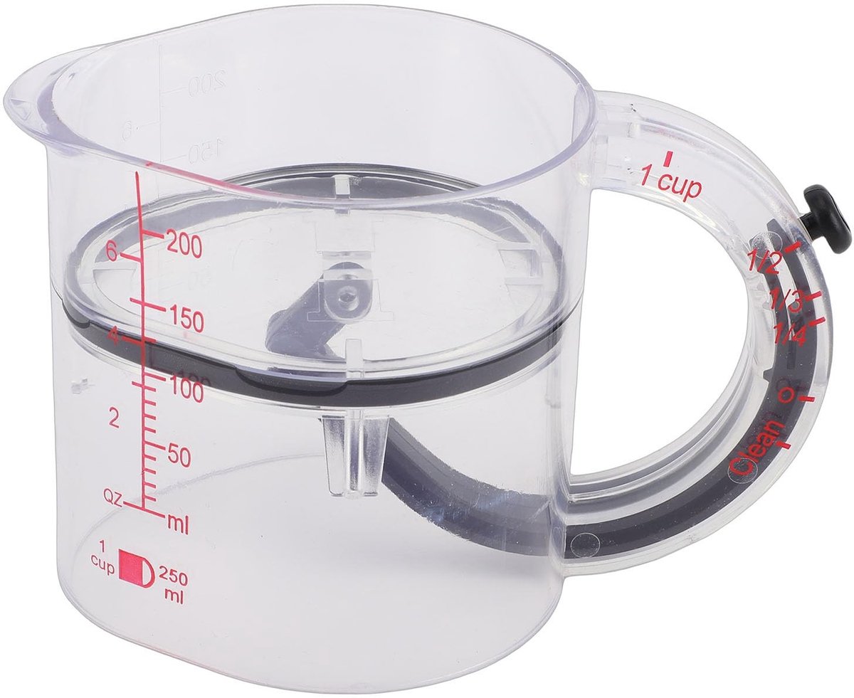 Dailygoods- Maatbeker 4-in-1 - Transparante Maatbeker - Nauwkeurige Metingen - Ruimtebesparend - Gemakkelijk Schoon Te Maken - Draagbaar Schuifmechanisme - Keukenweegschaal
