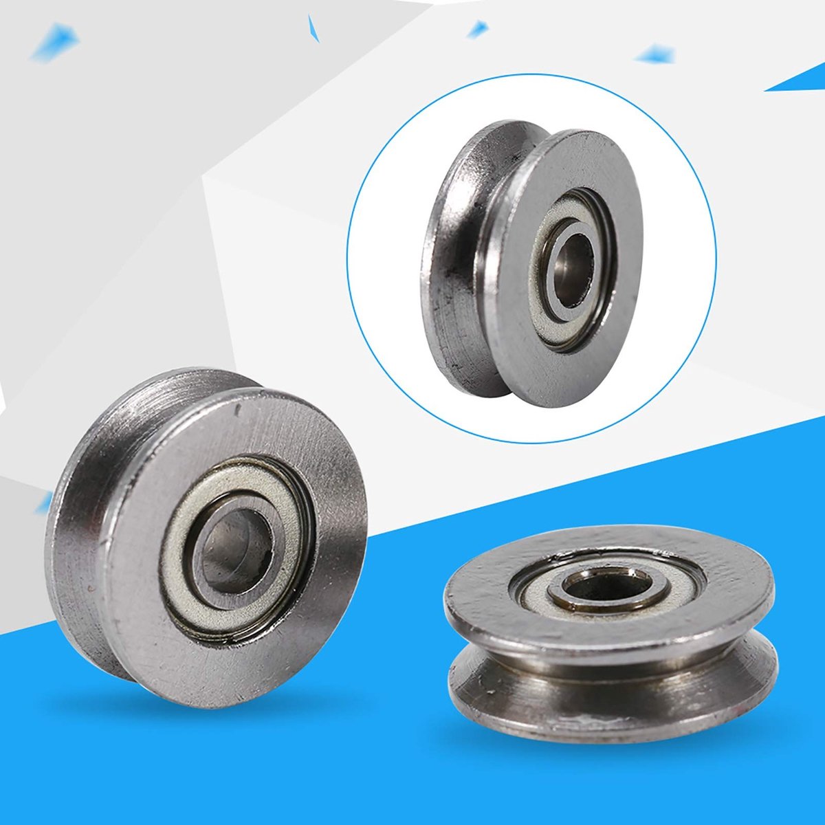 Dailygoods- V-groove Pulley 20 Stuks - V-groove Lager - Carbon Staal - 3x12x4mm - Dubbel Beschermd - Geschikt voor Lineaire Beweging - Railway Bearings