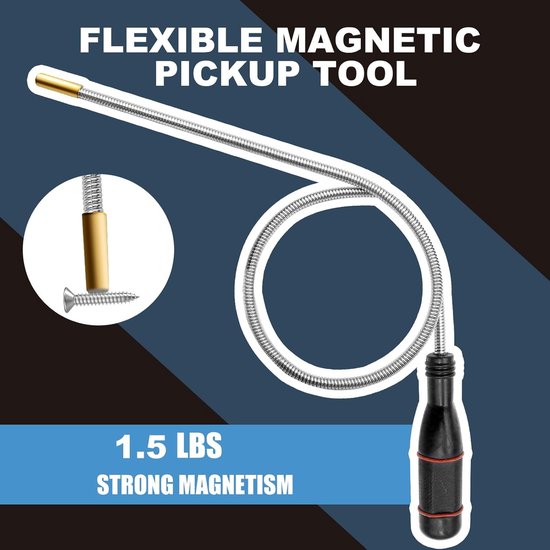 Magnetische Telescoopstang - Magneetstok Flexibel - Kleine Onderdelen Ophalen - Krachtige Magneet - 4 Stuks - Zilver — afbeelding 2