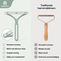 Comparaison d'un dépilateur vert clair au design amélioré avec un enleveur de poils traditionnel.