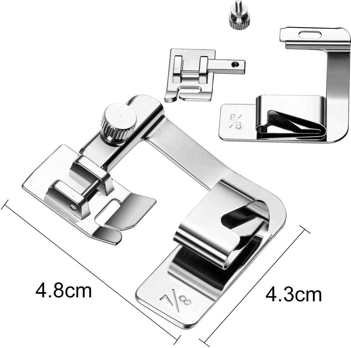 Dailygoods- Opgerolde Zoom Drukvoet Set - 3 Maten (1/2"/3/4"/1") - Universeel voor Lage Schacht Naaimachines - Duurzaam Metaal - Eenvoudig te Installeren - Naaimachine Voet