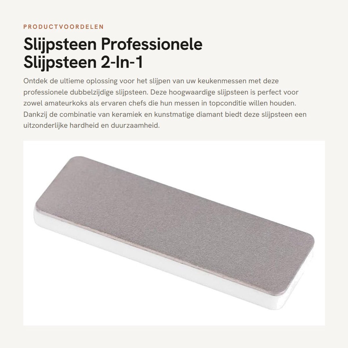 Dailygoods- Slijpsteen Dubbelzijdig - Professionele Slijpsteen - Keramische Wetsteen - Diamant Slijpsteen - Mini Formaat - Duurzaam Materiaal - Messenslijper
