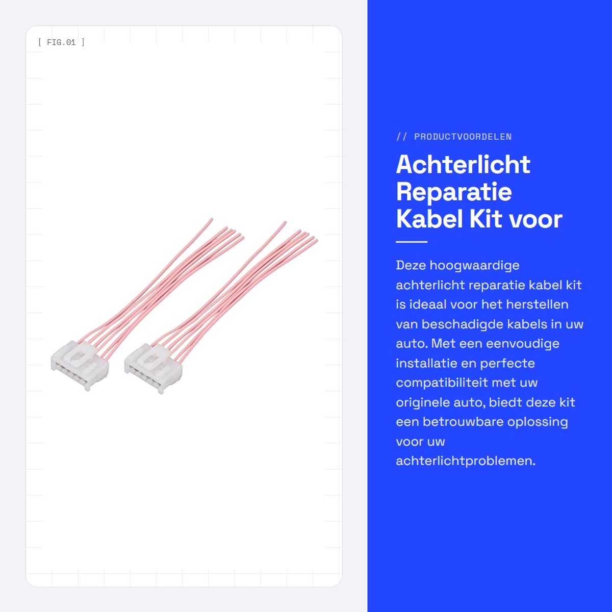 Dailygoods- Achterlicht Kabel Reparatie Set - Vervangende Kabelboom - Compatibel met Fiat Brava/Punto - Eenvoudig te Installeren - Professionele Kwaliteit