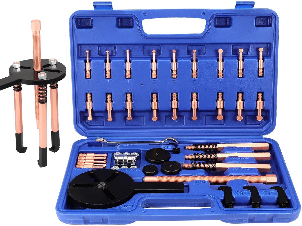 Dailygoods- Lager Set 36-in-1 - Binnenlager Trekker - 3-Klauwen Trekker - Gear Trekker met Haak - Stalen Collets - Opbergdoos - Lager Verwijderaar