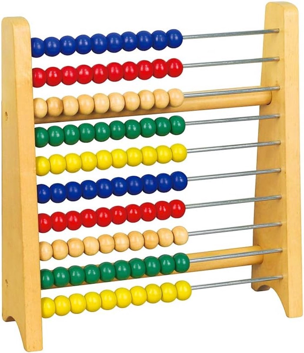 Houten Bollen - Tel Bollen - Educatief Spel - Kleurrijk Ontwerp - 26 x 28 x 7.5 cm - Multicolor