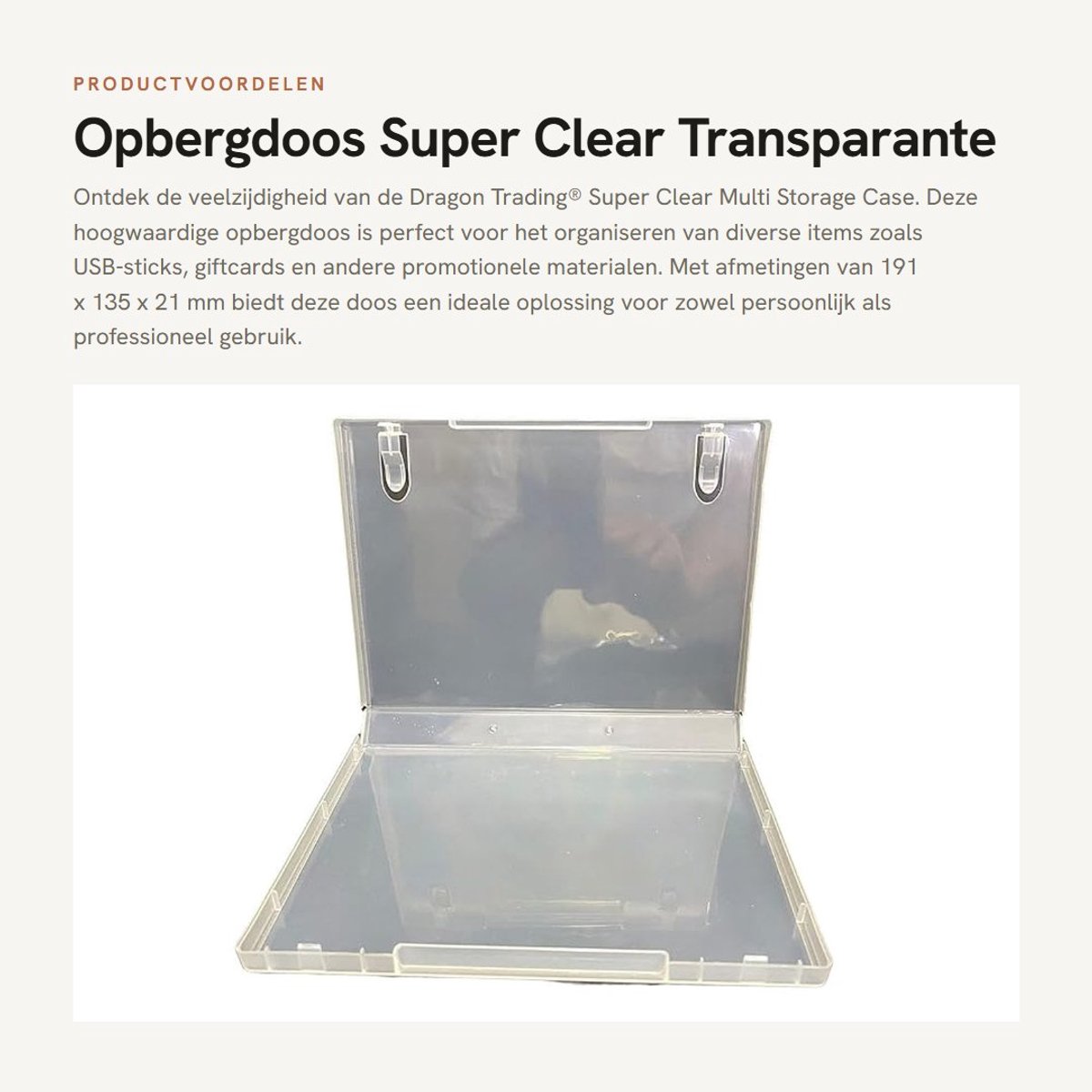 Dailygoods - Opbergdoos - Super Clear - Transparante Opbergdoos - 10x21mm - Multi Storage - Perfect voor Organisatie - Ideaal voor Hobby's - Duidelijk