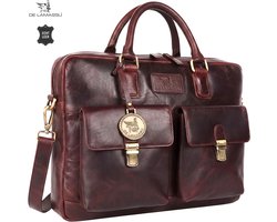 DE LAMASSU® (Raul) Leren Laptoptas 15,6 Inch – Echt Rundleer – Met Organizer & Trolleyband – Premium Business Tas Unisex