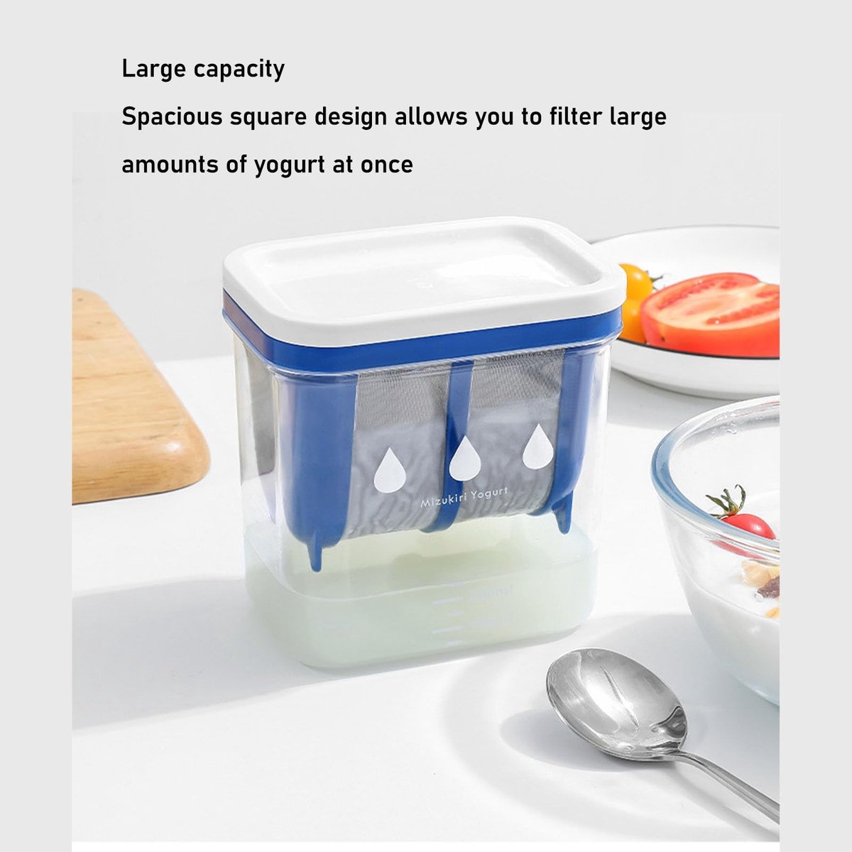 Dailygoods- Yoghurtmaker met grote capaciteit - Yoghurtfilter - Roestvrijstalen zeef - Herbruikbare wei separator - Efficiënt filteren - Duurzaam ontwerp - Yogurtfilter