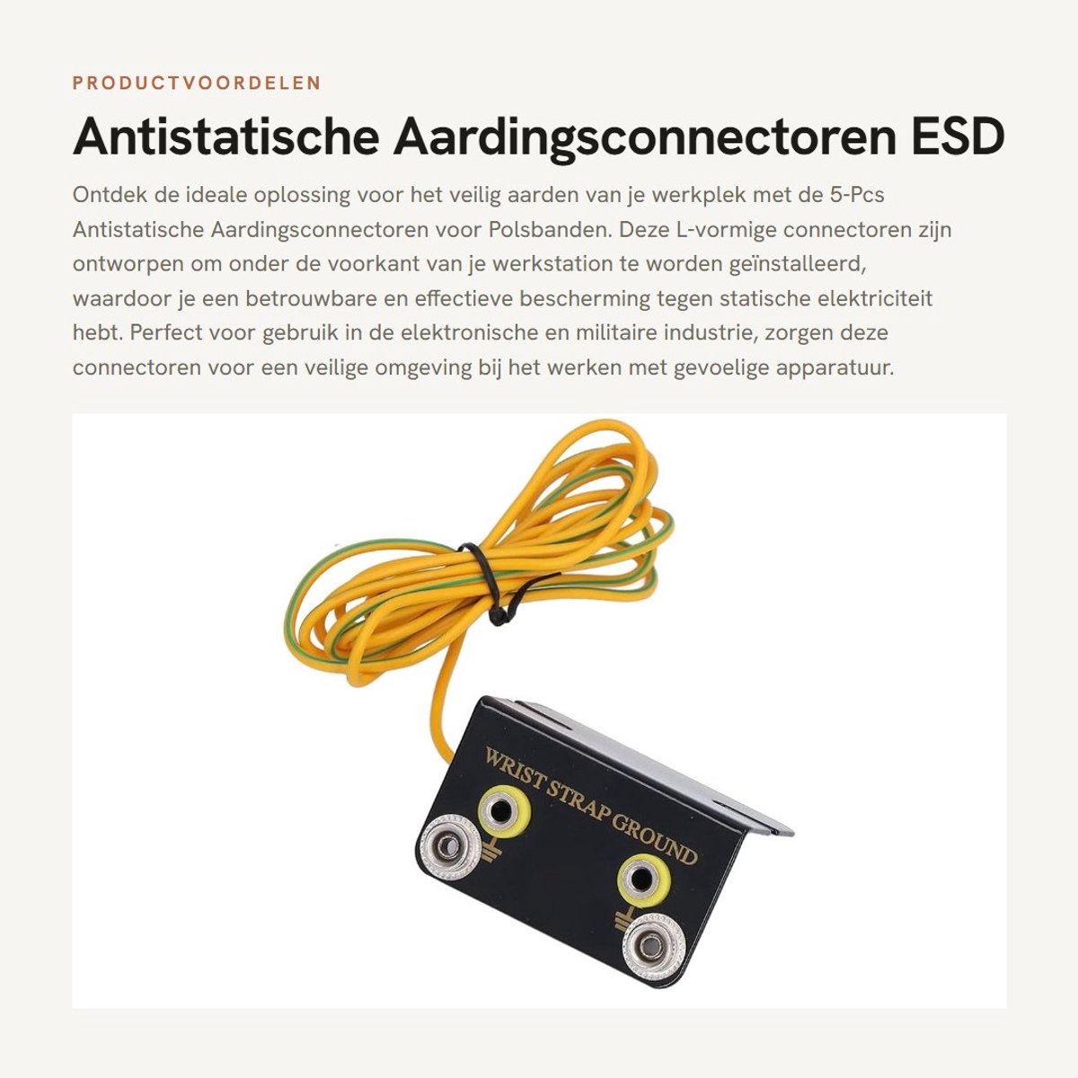 Dailygoods - Antistatische Aardingsconnectoren - ESD Grondingssysteem - 5-Pcs - Veiligheid voor Polsbanden - Voorkom Statische Elektriciteit - Geschik...