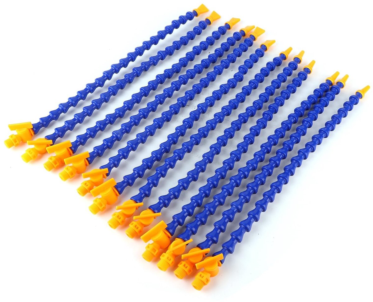 Dailygoods- Koelmiddelbuis Flexibel - 12 Stuks - Kunststof Slang - Waterolie 1/4" PT Draad - Draaibank/CNC - Lichtgewicht met Klep - Koelslang