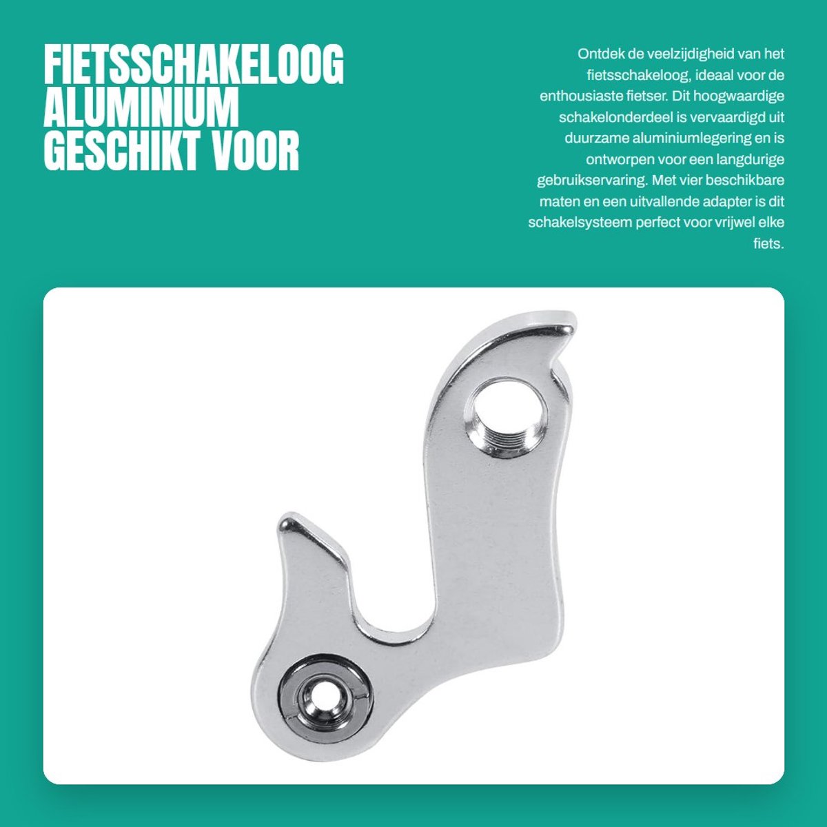 Dailygoods - Fietsschakeloog Aluminium - Geschikt voor Achterste Versnellingen - 4 Maten Inclusief Adapter - Duurzaam en Praktisch - Eenvoudig te Inst...