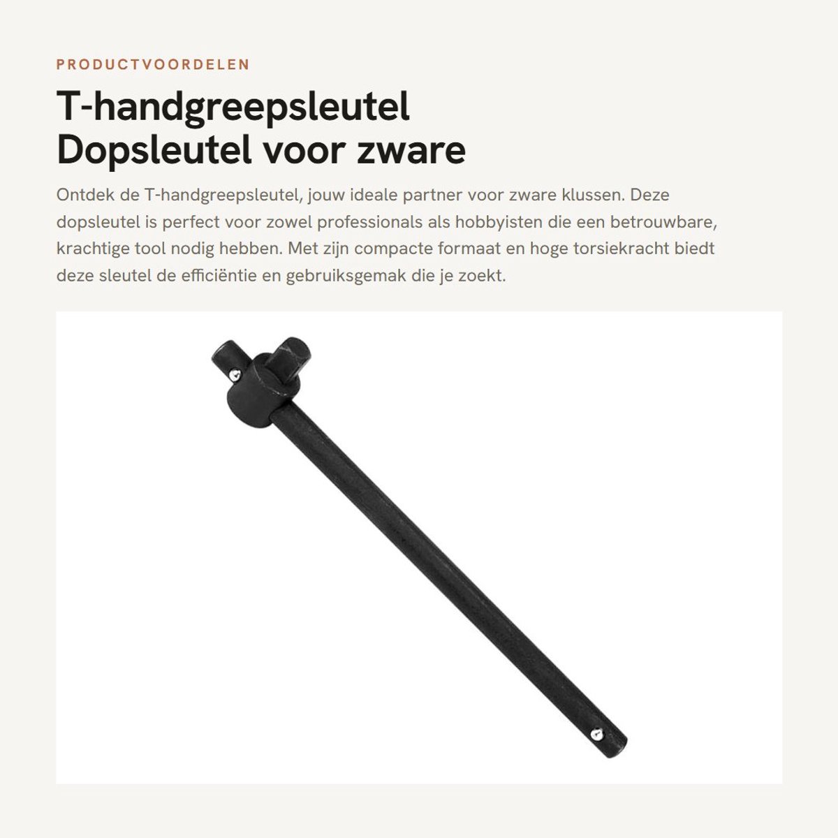 Dailygoods- T-handgreepsleutel Verschillende maten - Dopsleutel - Hoogwaardig staal - Ergonomisch ontwerp - Hoge torsiekracht - Compact formaat