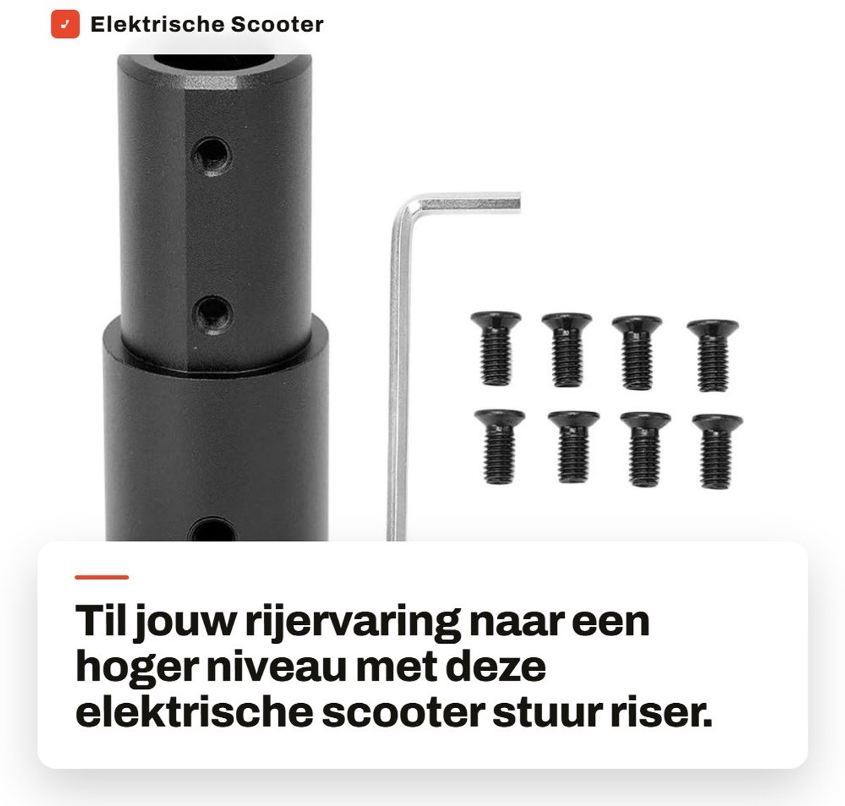Dailygoods - Elektrische Scooter Stuur Riser - Vork Stuurpen Extender - Lichtgewicht Aluminium - Zwart - Verhoogde Comfort - Geschikt voor M365 Pro 2