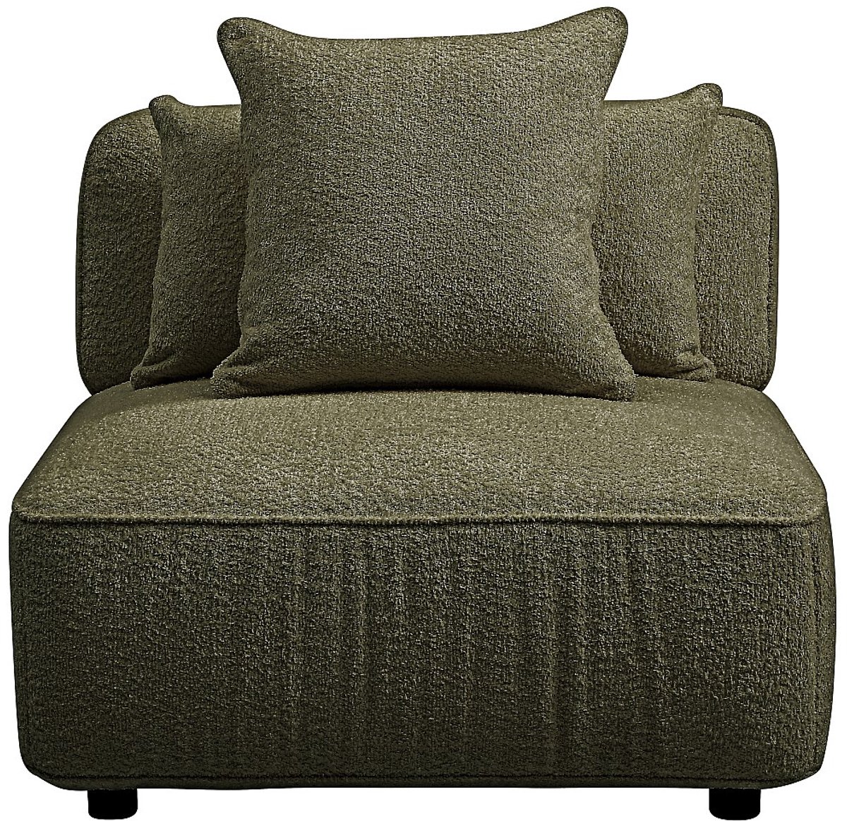 Vente-unique Fauteuil in kakigroene boucléstof LELACO