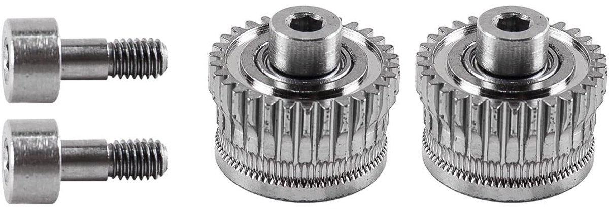 Dailygoods- Tandwielset Vernikkeld - 2-delige Set - Gehard Staal - Hoge Precisie 55HRC - Corrosiewerend - Compatibel met K1/K1C/K1 Max - Extrudertandwielen