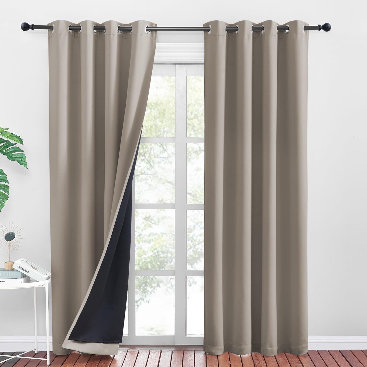 Dailygoods- Verduisteringsgordijnen 100% - Set van 2 - 260 x 140 cm - Dubbellaags - Zware gordijnen - Koudebescherming