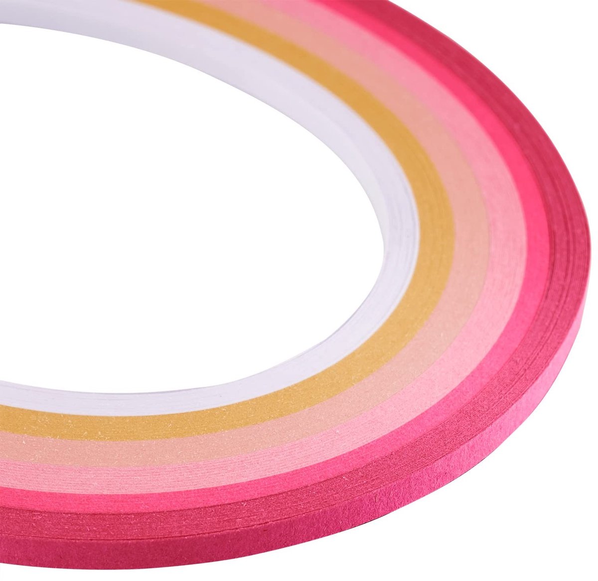 Dailygoods- Quillingpapier 1200 Strips - 6 Kleuren - 390x3mm - Geschikt voor DIY - Handgemaakte Decoraties - Ideaal Cadeau voor Kinderen - Papierstrips