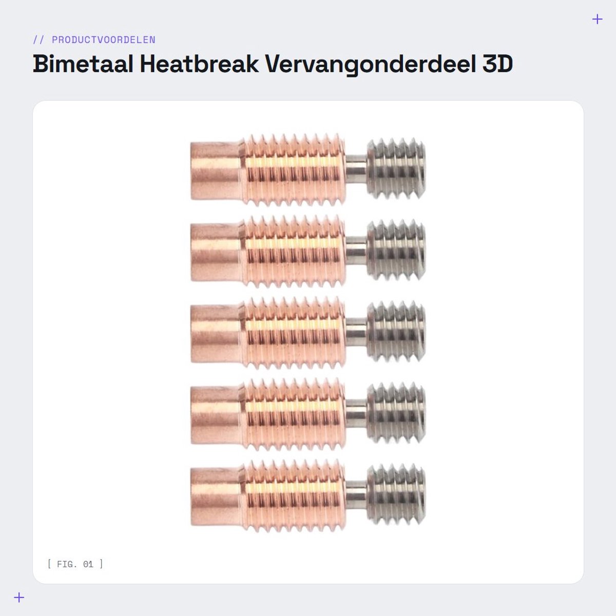 Dailygoods- Heatbreak Bimetaal 500℃ - 5PCS Set - Ti-legering/Koper - Hoge Temperatuur - Goede Warmte-isolatie - Redelijke Structuur - Warmteonderbreking