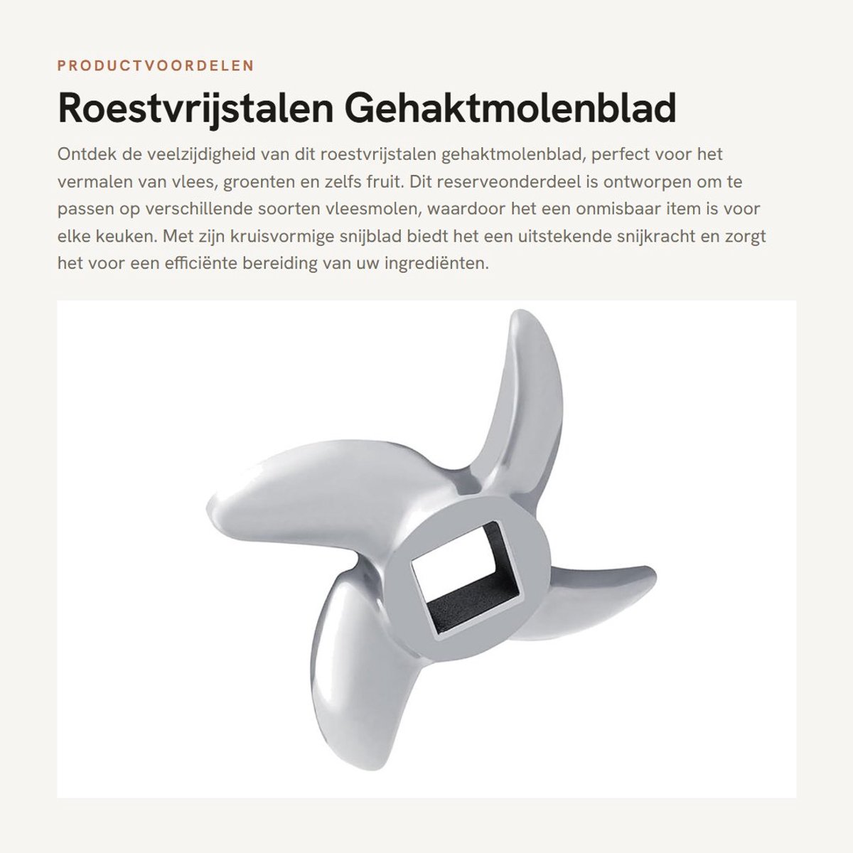 Dailygoods- Gehaktmolenblad Roestvrij Staal - Kruisvormig Snijblad - Vervangend Onderdeel - Geschikt voor Vlees en Groenten - Duurzaam en Stevig - Eenvoudige Montage - Vleesmolenmes