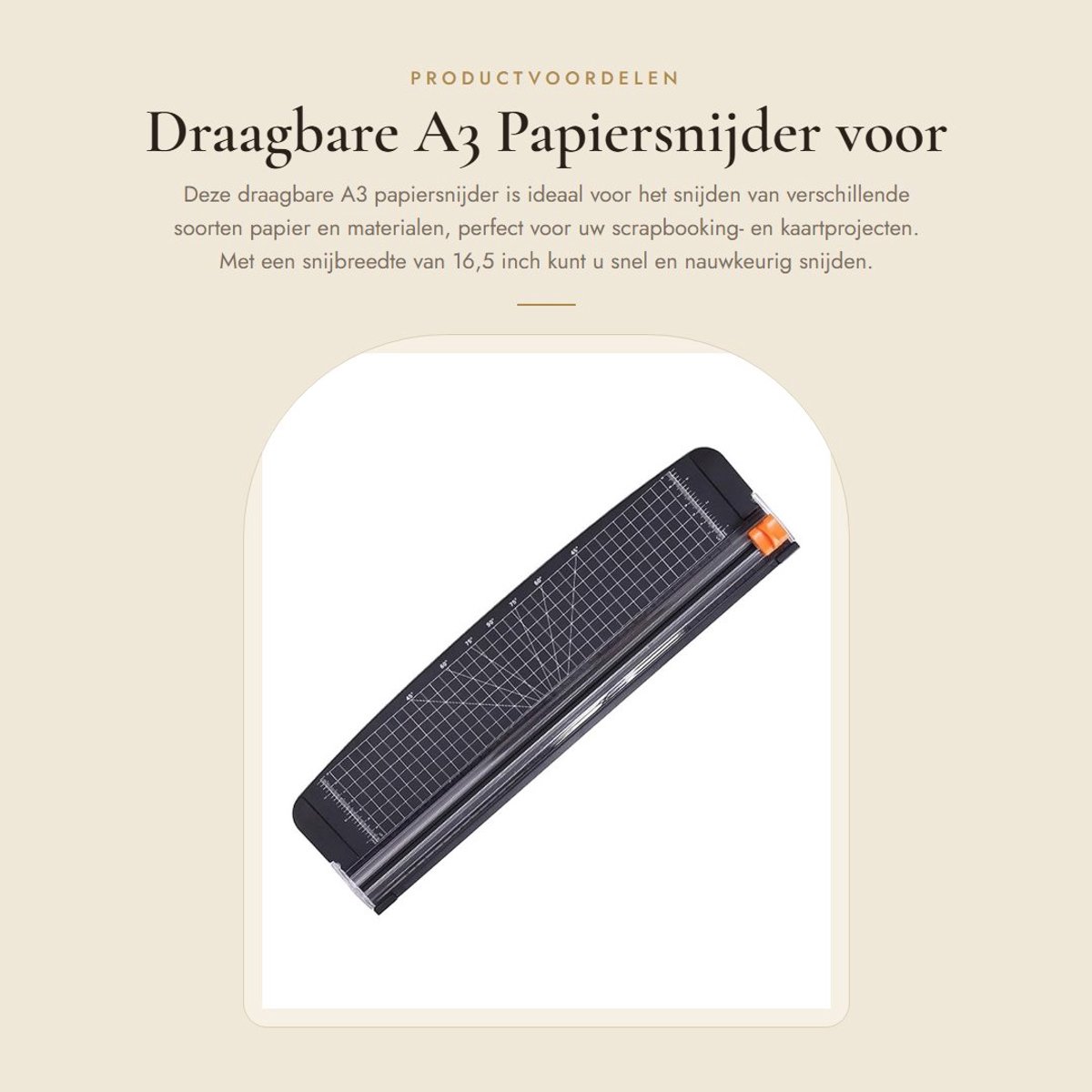 Dailygoods- Papiersnijder 16,5 inch - Draagbaar - Handmatig - Multifunctioneel - Kunststof/Metaal - Voor Scrapbooking - Snijmachine
