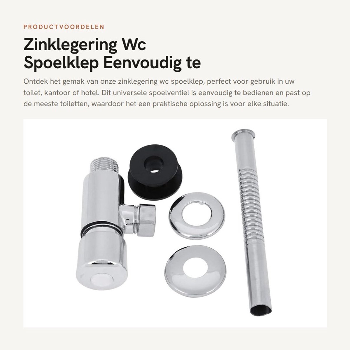 Dailygoods- WC Spoelklep Universeel - Zinklegering - Corrosiebestendig - Eenvoudig te Installeren - Verchroomd - Afmetingen 10x5 cm - Toiletventiel