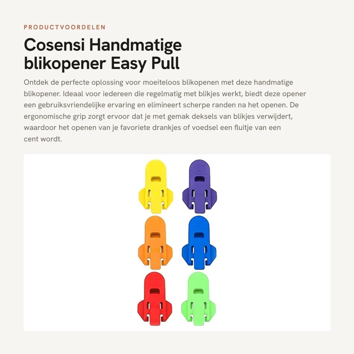 Dailygoods- Blikopener 6 Stuks - Handmatige Blikopener - Ergonomische Handgreep - Veiligheidsring - Duurzaam - Moeiteloze Blikopening - Blikopener Set
