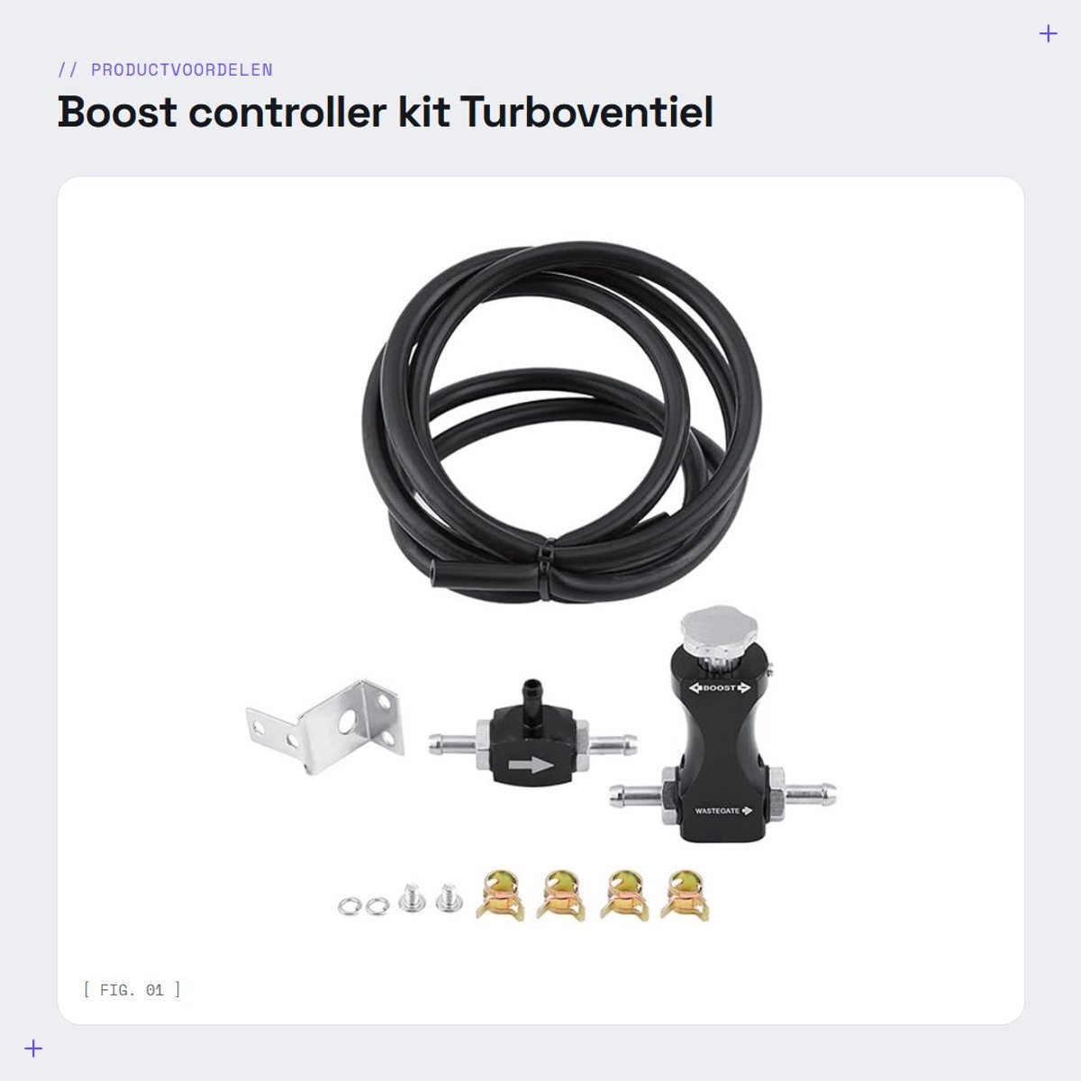 Dailygoods - Boost controller kit - Turboventiel - Dubbelzijdig - Universeel - Auto - Handmatig verstelbaar - Zwart - Geschikt voor turbo - Zwart model