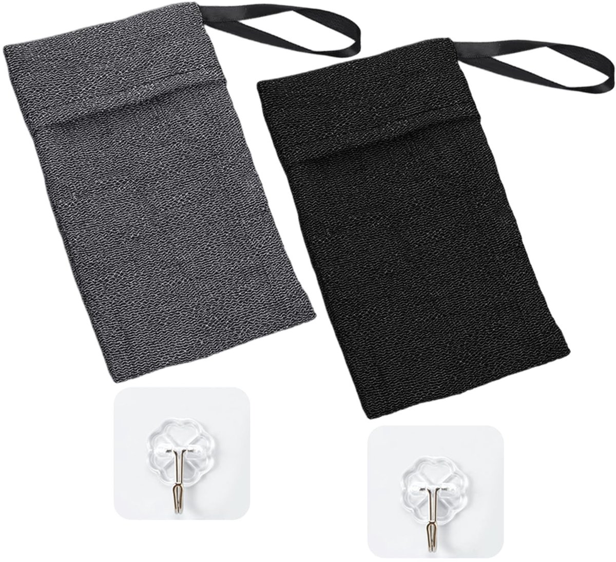 Dailygoods- Zeepnetzak 2 Stuks - Badschuimnet - Opbergtas - Nylon - Duurzaam - Handgemaakte Zeep - 12x18.5 Cm - Zeepzak