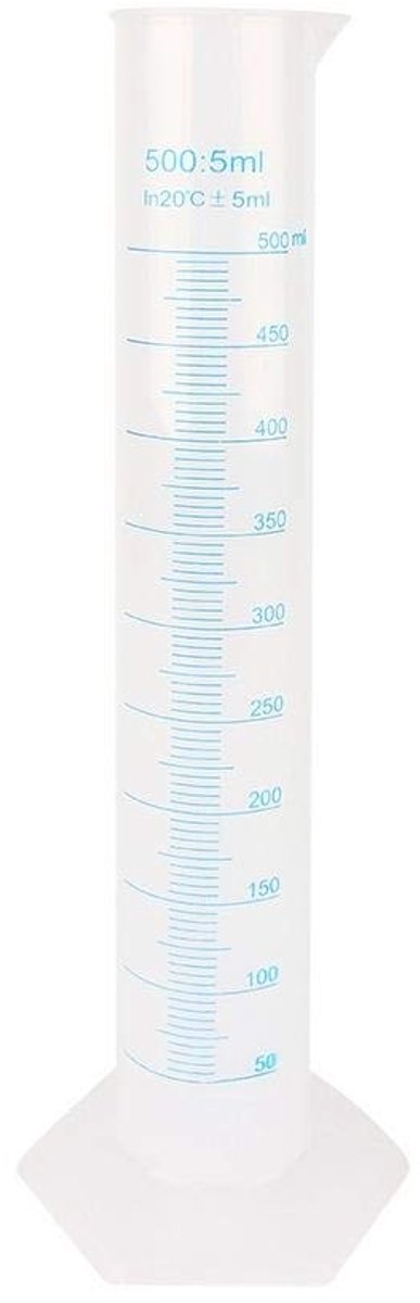 Dailygoods- Meetcilinder 500 ml - Kunststof - Professionele Precisie - Stabiele Basis - Conische Schenktuit - Laboratoriummeetgereedschap - Maatcilinder