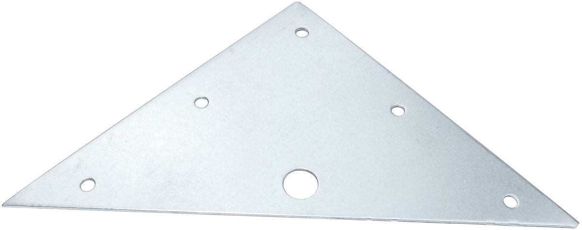 Dailygoods- Montagehoek Platte Geperforeerd - Set van 25 Stuks - Bevestigingsplaatje voor Meubels - Versterking Hoeken - Verzinkt Staal - Afmetingen 100x100x140mm - Bevestigingsplaat